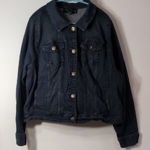 Venezia | Dark Wash Stretch Jean Demin Jacket with Brass Buttons Size 22